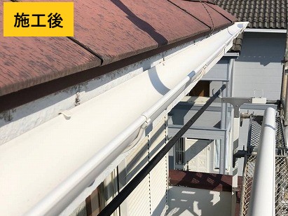 屋根修理・雨漏り修理の施工事例：　雨樋補修工事　I様邸