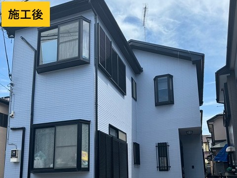 屋根修理・雨漏り修理の施工事例：　外壁塗装工事　S様邸